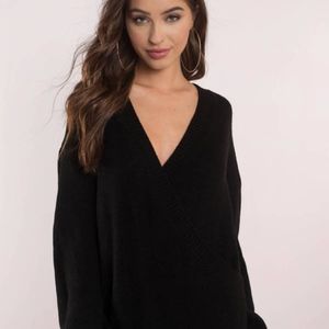 WINTER ROMANCE BLACK OVERSIZED SWEATER DRESS